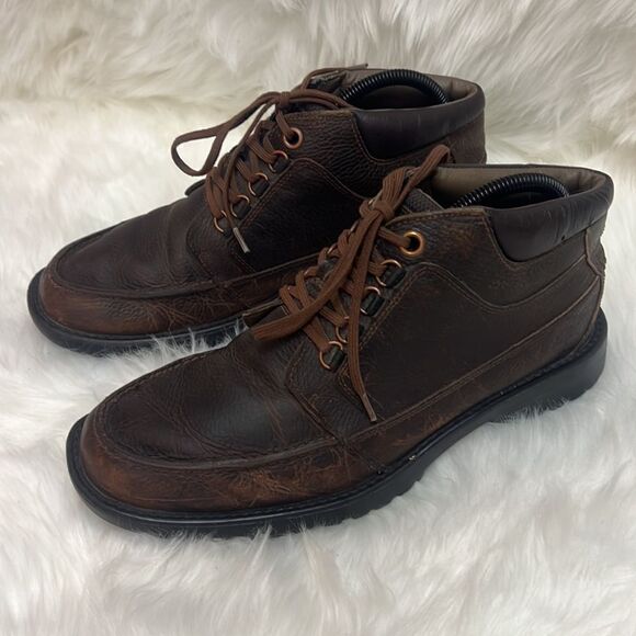 Timberland Low Top Leather Brown Chukka Boots Size 9 B68 - Picture 1 of 7